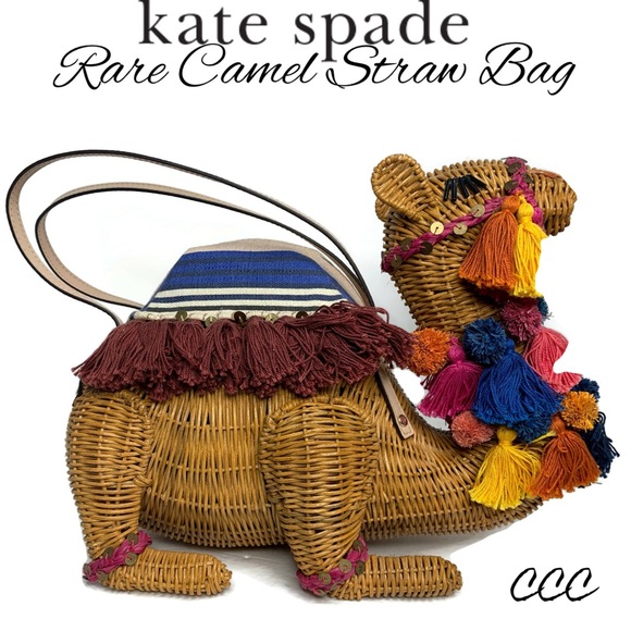 kate spade Bags Kate Spade Wicker Camel Novelty Rare Straw Bag Poshmark